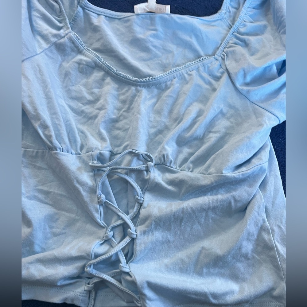 Light Blue Lace-Up Top New with tags size XL